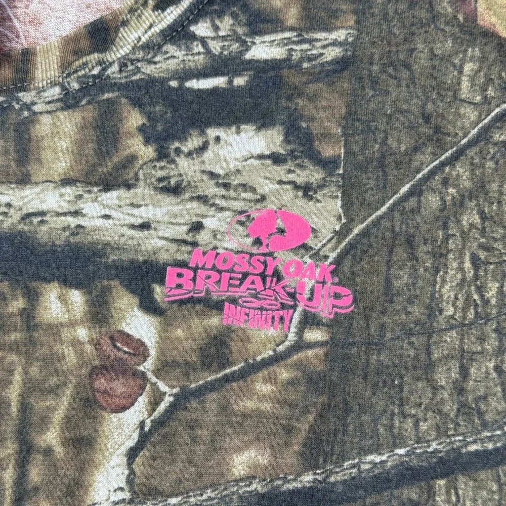 Mossy Oak Shirt Womens L Brown Pink Break Up Infinity Camo Long Sleeve